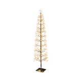 Albero natalizio luminoso Garden Team da 180 cm con struttura dorata, rami sottili e LED bianco caldo con flash