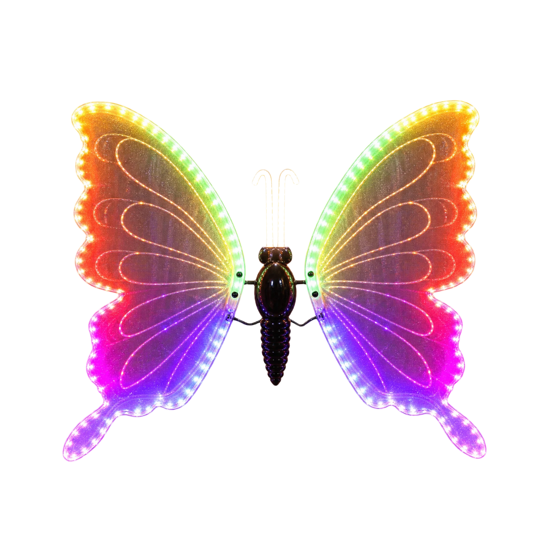 Farfalla decorativa 60 cm con LED multicolore