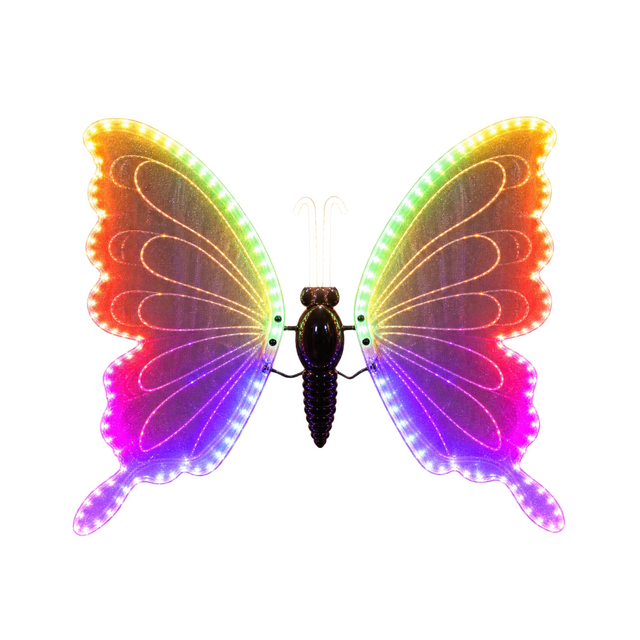 Farfalla decorativa 60 cm con LED multicolore