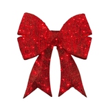 Fiocco natalizio luminoso rosso da 87 cm con glitter e luci LED rosse