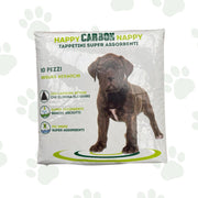 Confezione di tappetini igienici assorbenti per cani con carboni attivi cattura odori 60x60cm.