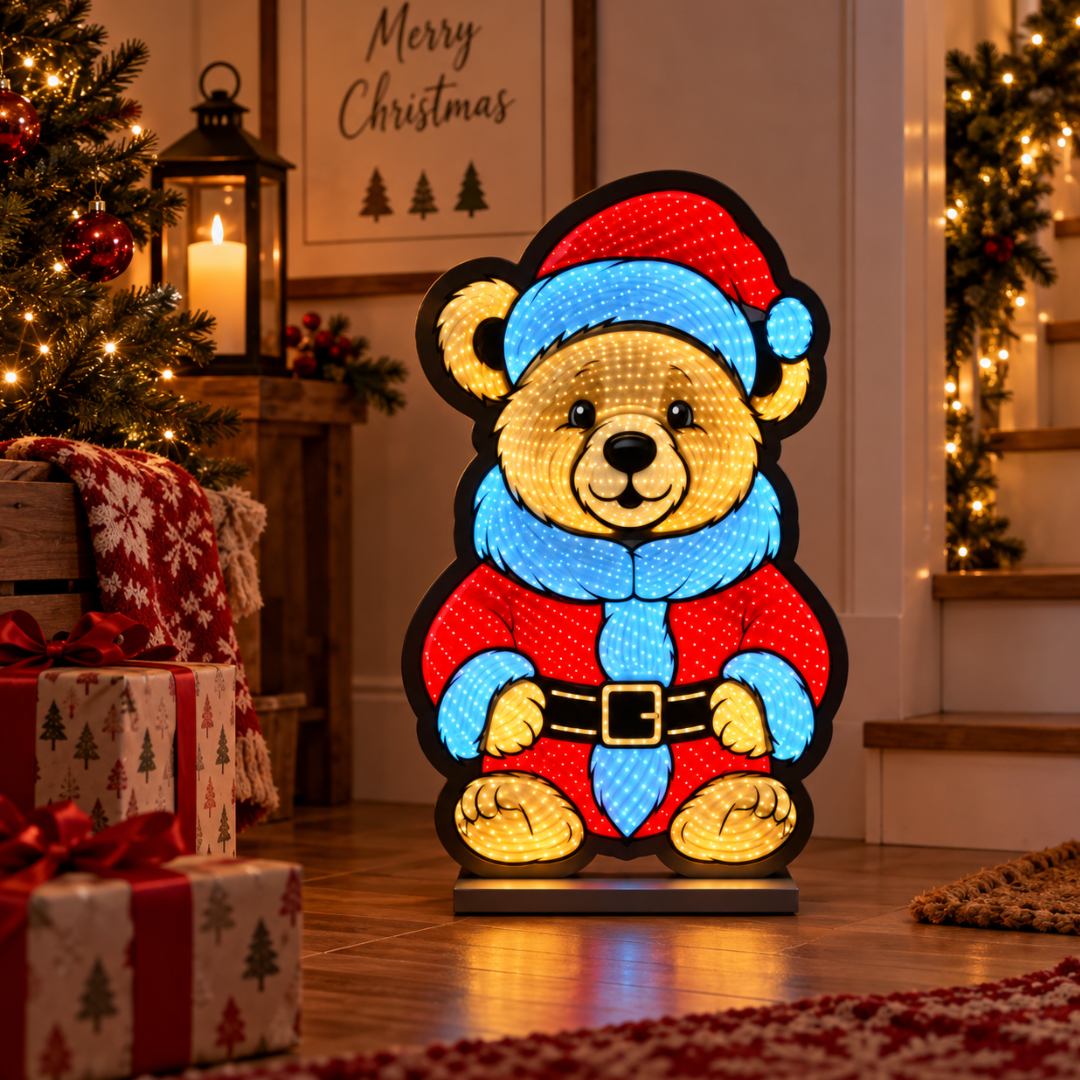 Orso di natale Infinity Light h 40 cm
