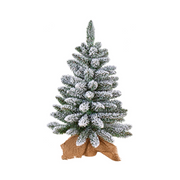 Albero di Natale da tavolo innevato con sacco in juta