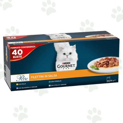Multipack 40 x 85g Gourmet Perle filettini in salsa.