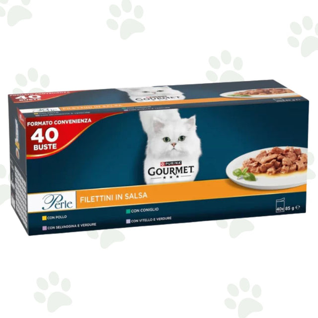 Multipack 40 x 85g Gourmet Perle filettini in salsa.