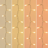 Dettaglio dei mini LED Ice Light Lotti accesi nelle quattro tonalità di luce bianca calda Dual Warm White.