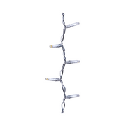 Dettaglio della catena luminosa Ice Light Lotti con mini LED spenti, cavo trasparente intrecciato e terminali cilindrici.