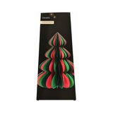 Albero di Natale in carta pieghettata rosso e verde nella confezione originale
