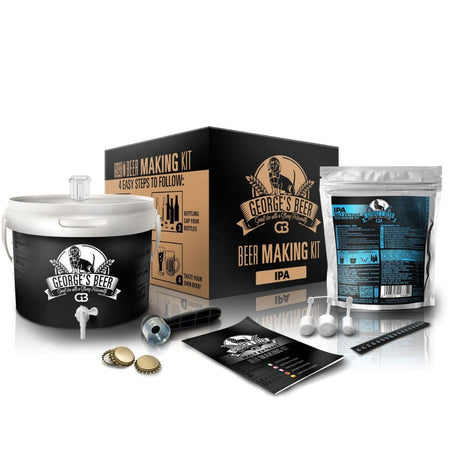 Kit per birrificazione artigianale di birra IPA.