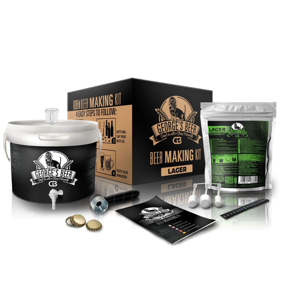 Kit per birrificazione artigianale di birra Lager.