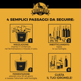 Passaggi per la produzione artigianale di idromele.