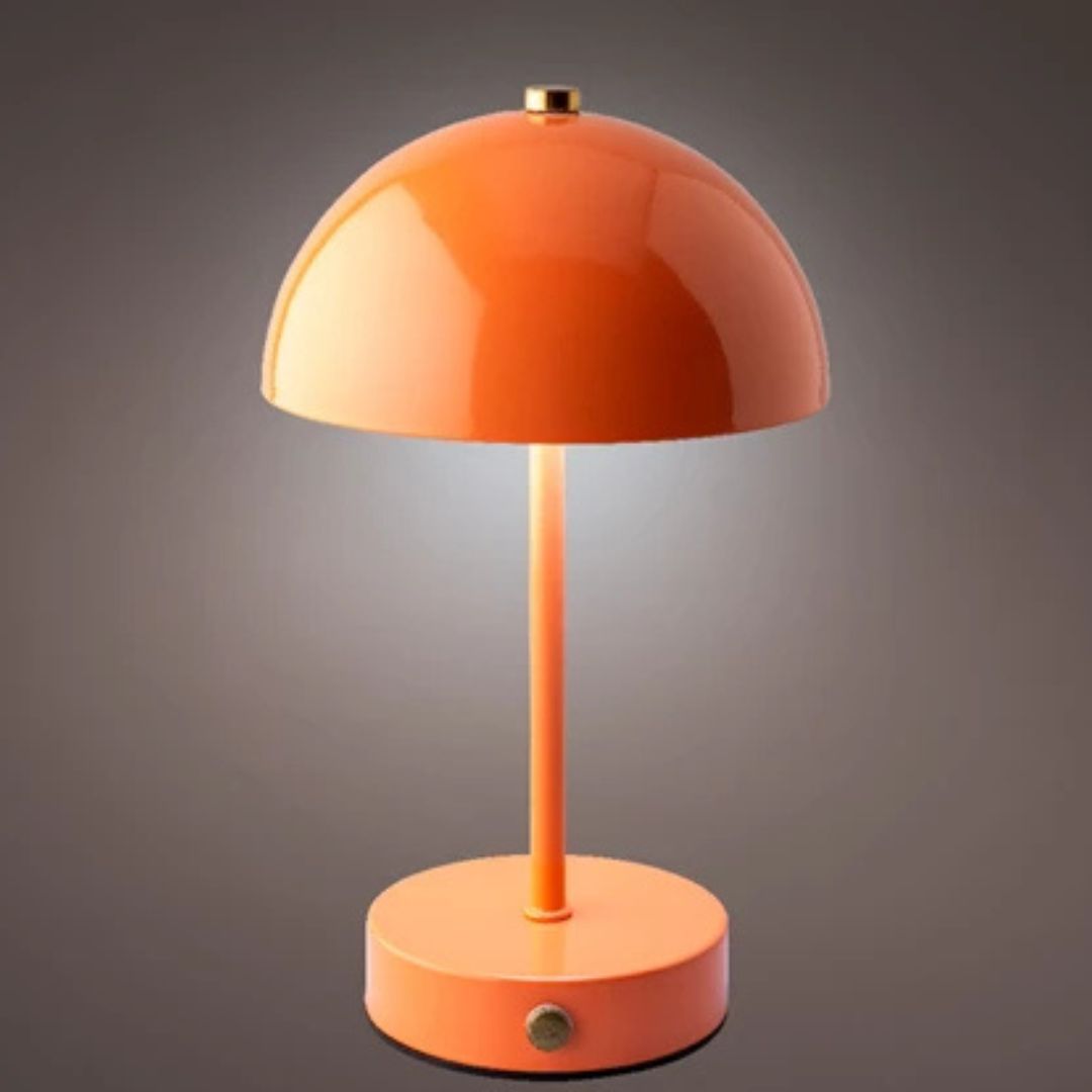 Lampada da tavolo ricaricabile in metallo – Design rotondo con dimmer