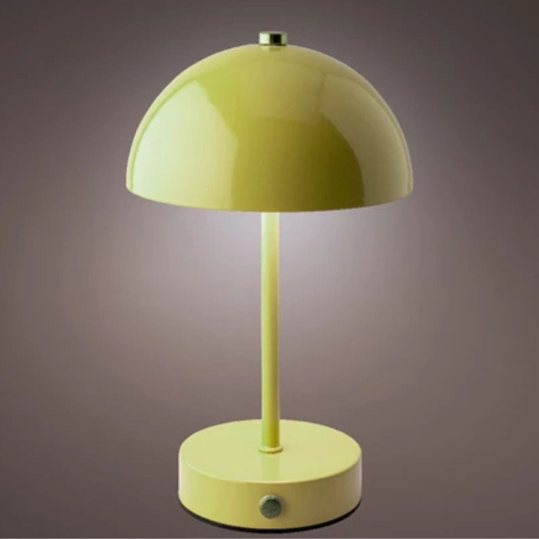 Lampada da tavolo ricaricabile in metallo – Design rotondo con dimmer