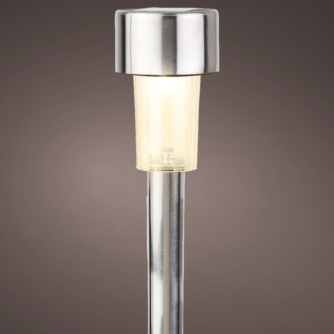 Lampada solare con picchetto di acciaio inox