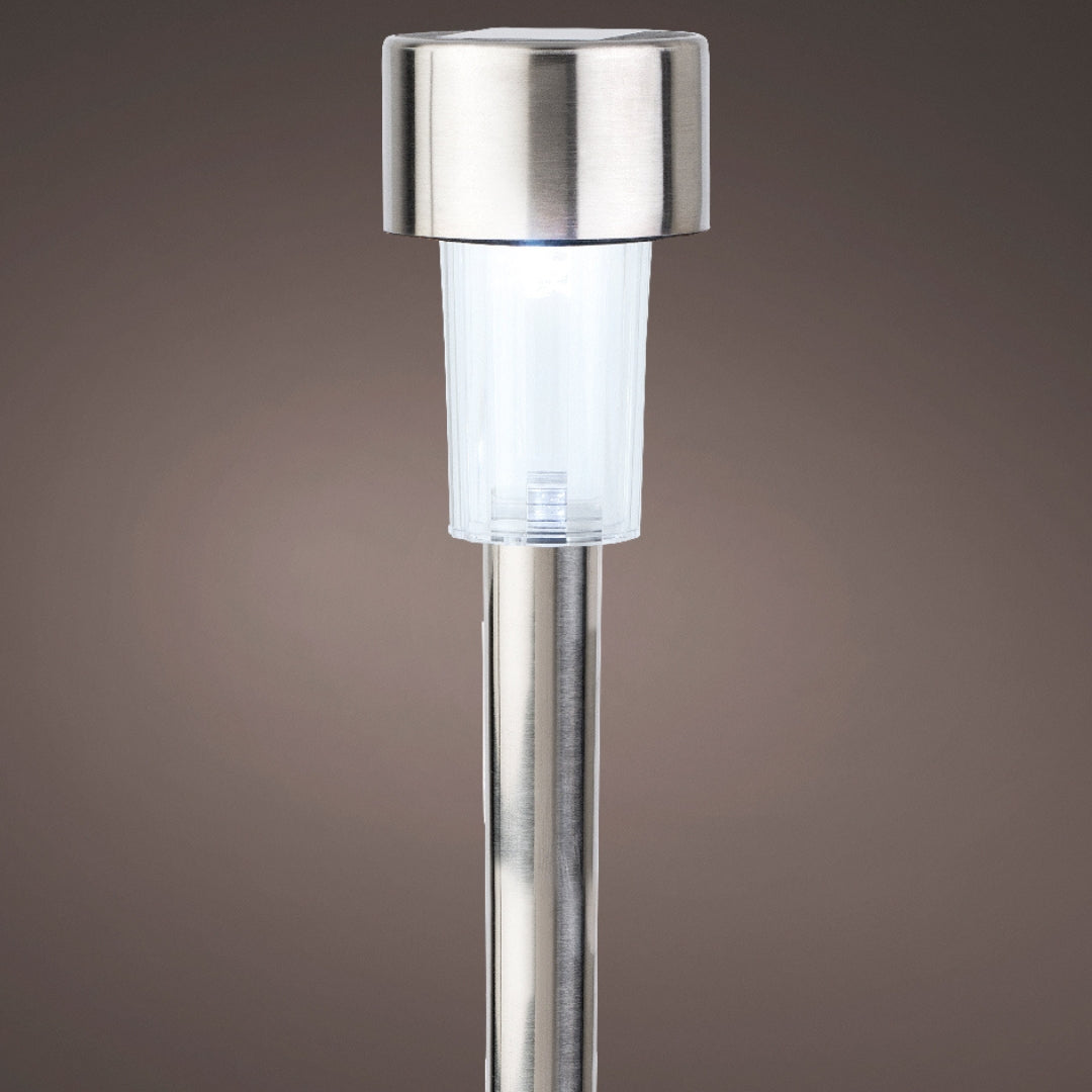 Lampada solare con picchetto di acciaio inox