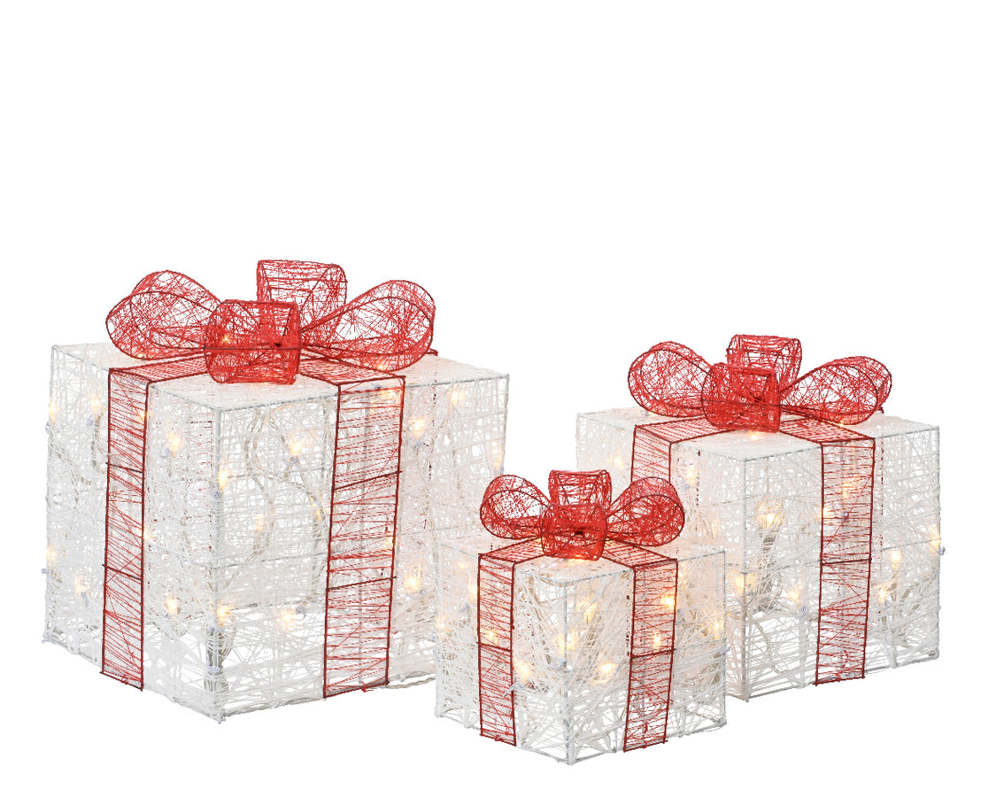 Set 3 pacchi regalo luminosi da interno