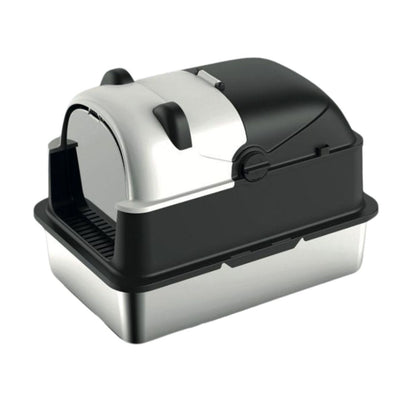 Lettiera Ligo modello Panda per gatti di grandi dimensioni con fondo in acciaio inox.