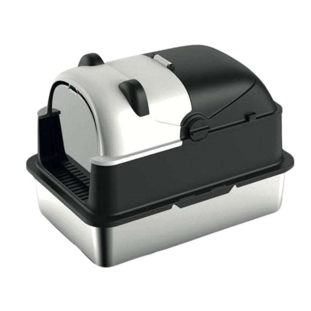 Lettiera Ligo modello Panda per gatti di grandi dimensioni con fondo in acciaio inox.