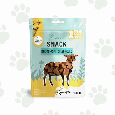 Confezione di snack per cani bocconcini di agnello 100 g Ligo.