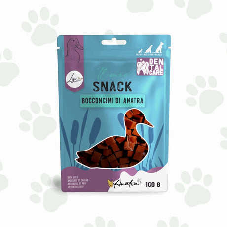 Confezione di snack per cani bocconcini di anatra 100 g Ligo.