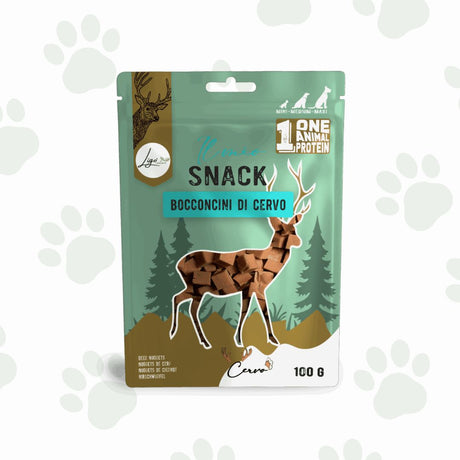 Confezione di snack per cani bocconcini di cervo 100 g Ligo.