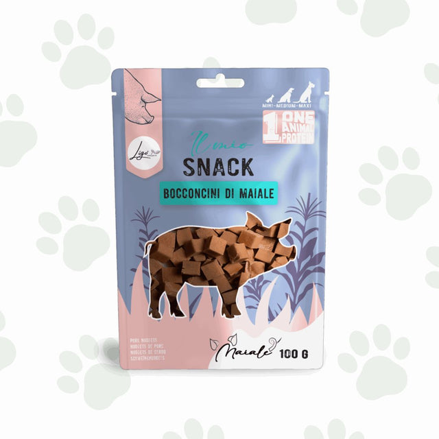 Confezione di snack per cani bocconcini di maiale 100 g Ligo.