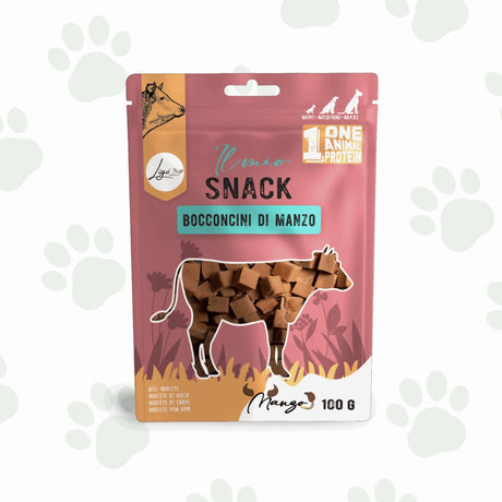 Confezione di snack per cani bocconcini di manzo 100 g Ligo.