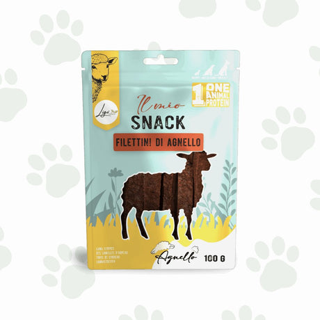 Confezione di snack per cani filettini di agnello 100 g Ligo.