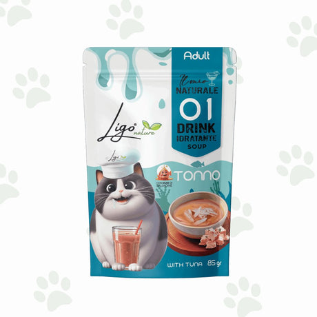 Bustina di alimento liquido per gatti con tonno.