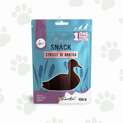 Confezione di snack per cani strisce di anatra 100 g Ligo.