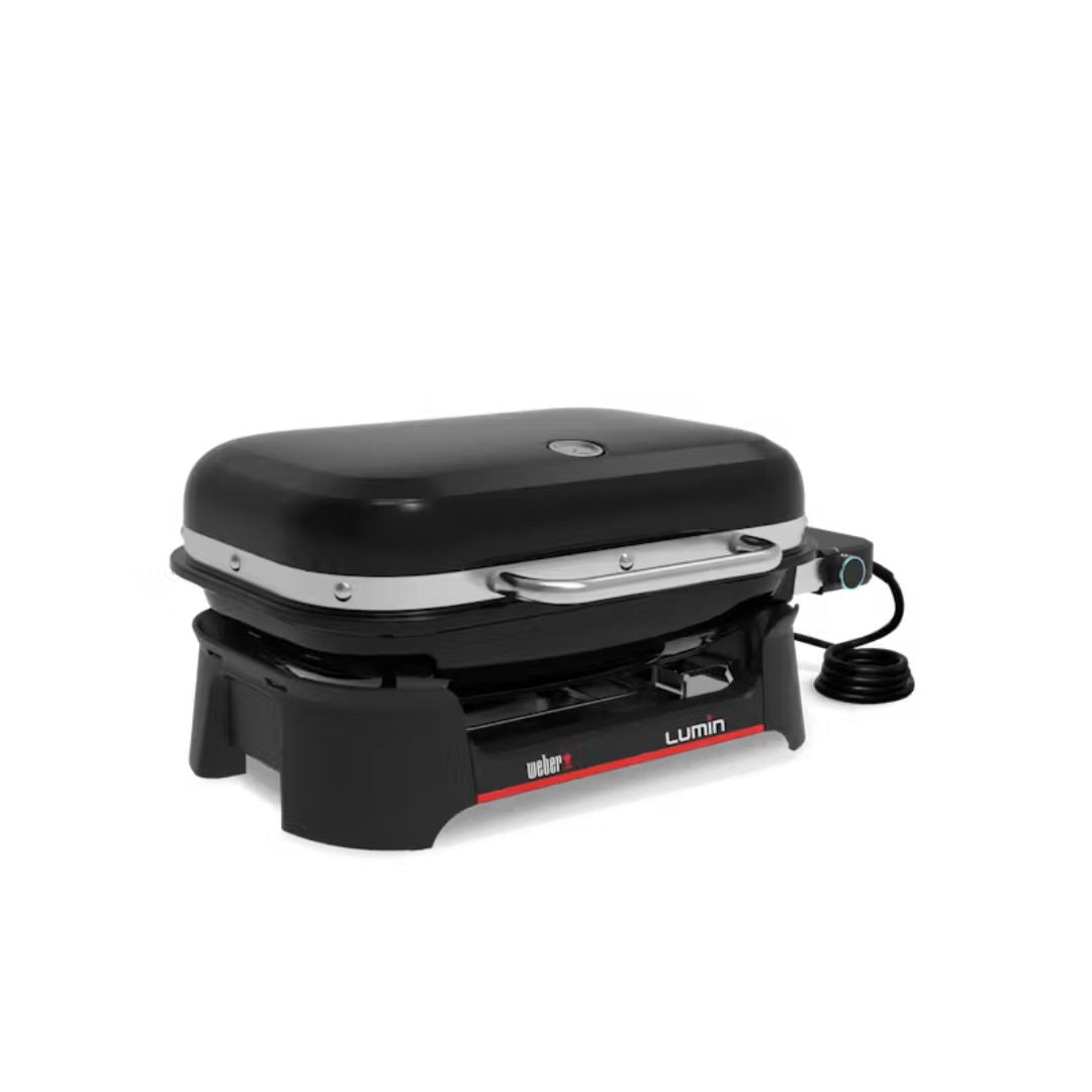 Barbecue elettrico Weber Lumin nero in vista angolare laterale