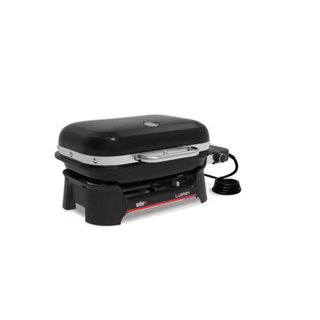 Barbecue elettrico Weber Lumin Compact nero in vista angolare laterale