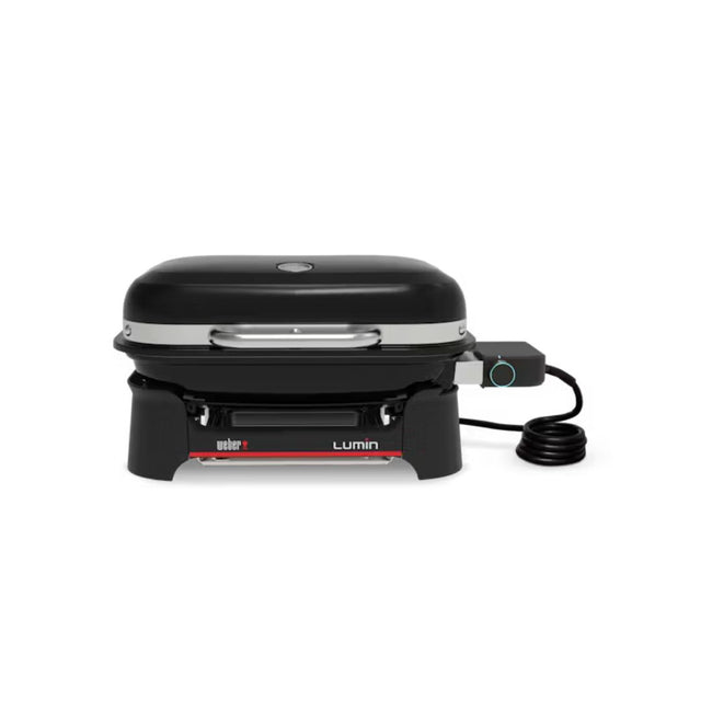 Barbecue elettrico Weber Lumin Compact nero visto frontalmente