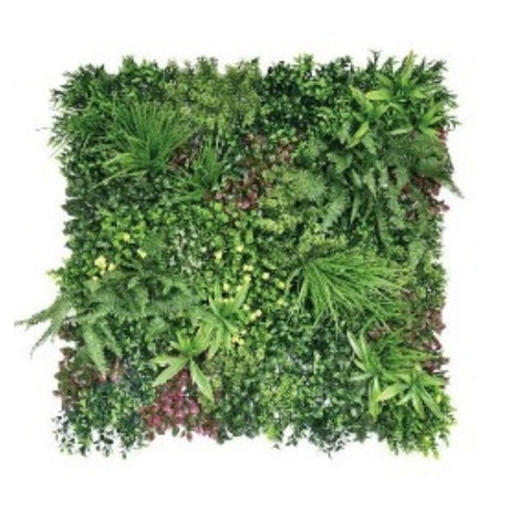 Mattonella mix di foglie verdi artificiali.