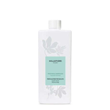 Confezione da 250 ml di profumatore per bucato Millefiori Patchouli Smeraldo.