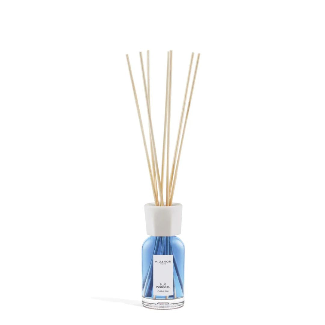 Diffusore con bastoncini per ambiente Millefiori profumazione Blue Posidonia 100ml.