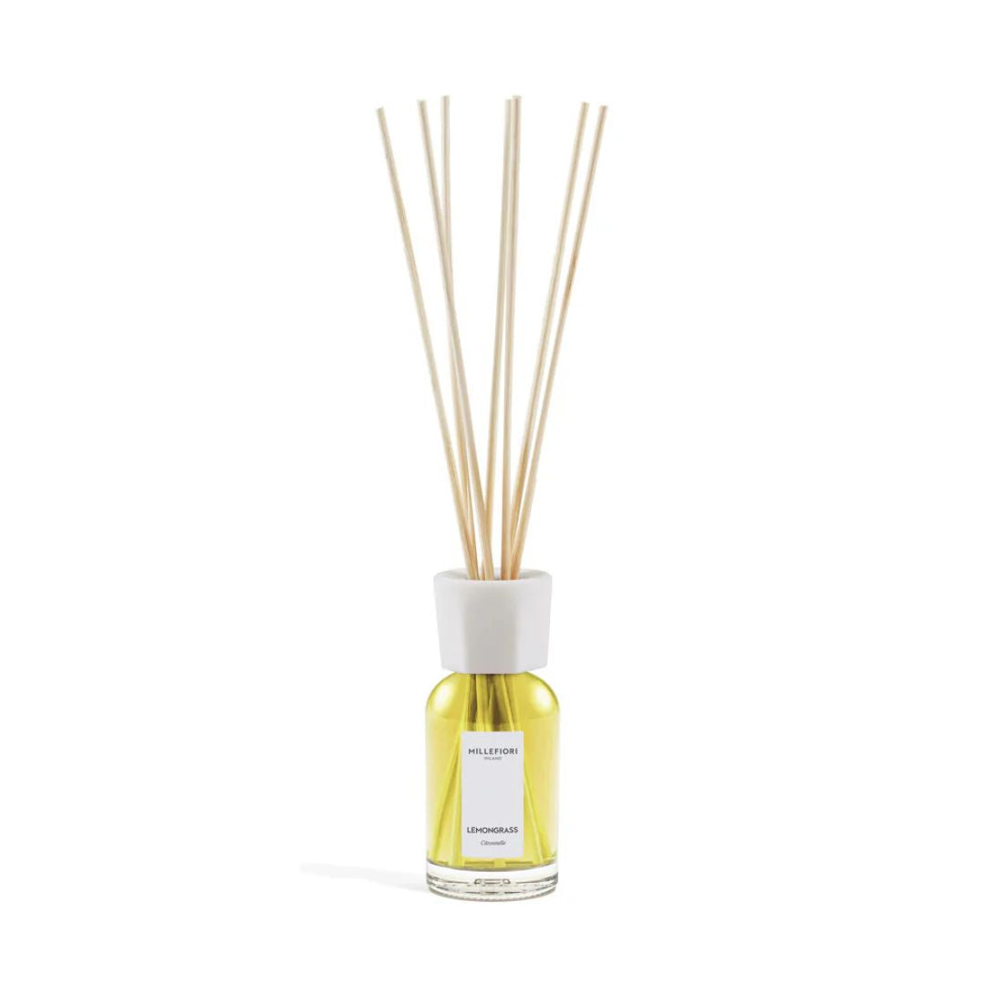Diffusore con bastoncini per ambiente Millefiori profumazione Lemon Grass Salt 100ml.
