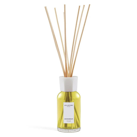 Diffusore con bastoncini per ambiente Millefiori profumazione Lemon Grass 250ml.