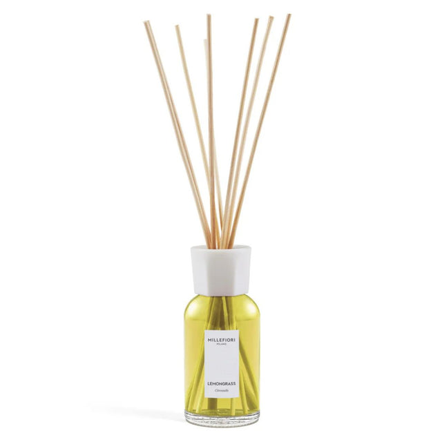 Diffusore con bastoncini per ambiente Millefiori profumazione Lemon Grass Salt 250ml.