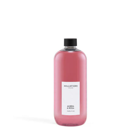 Ricarica per diffusore Millefiori profumazione Ambra & Rosa 500ml.