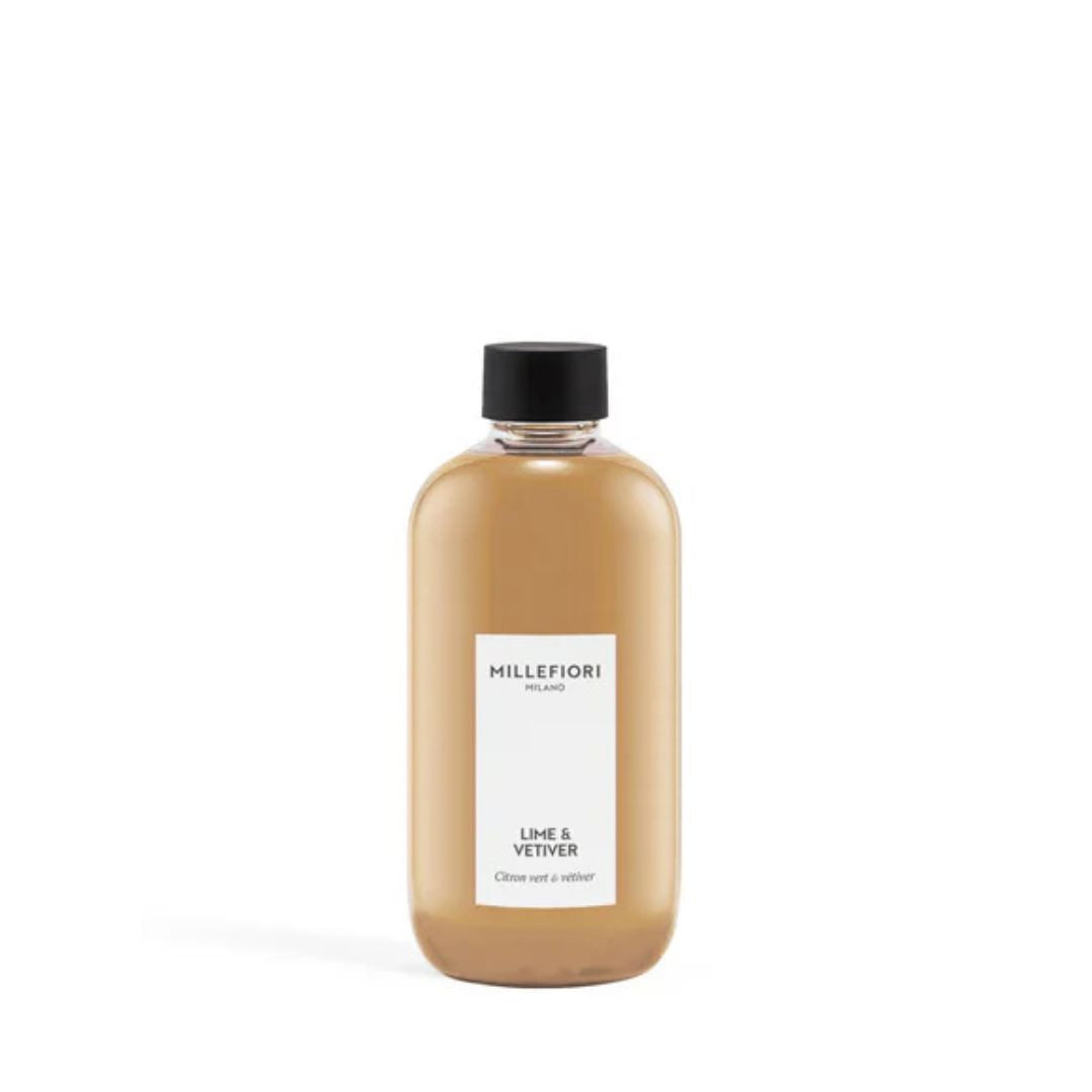 Ricarica per diffusore Millefiori profumazione Lime & Vetiver 500ml.