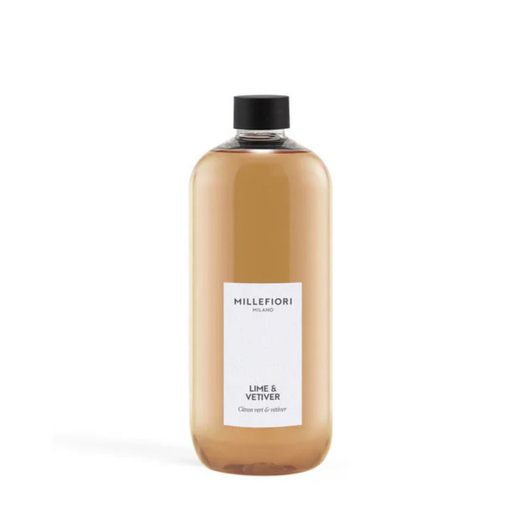 Ricarica per diffusore Millefiori profumazione Lime & Vetiver 500ml.