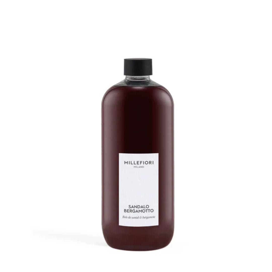 Ricarica per diffusore Millefiori profumazione Sandalo Bergamotto 500ml.