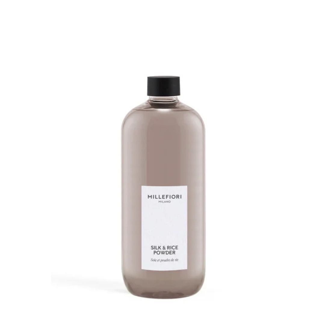 Ricarica per diffusore Millefiori profumazione Silk & Rice Powder 500ml.