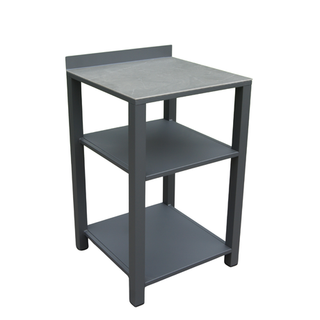 Modulo da esterno 60×60 in metallo antracite con tre ripiani.