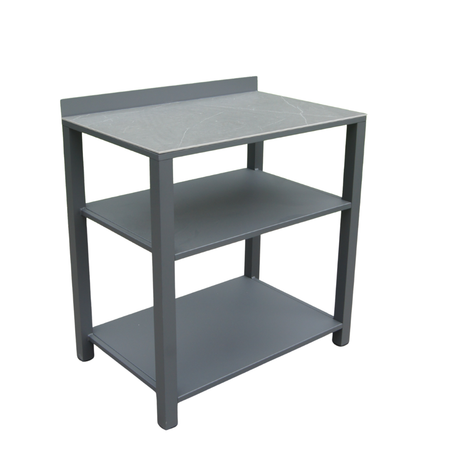 Modulo cucina 90cmx60cm in alluminio da esterno colore antracite con 3 ripiani.