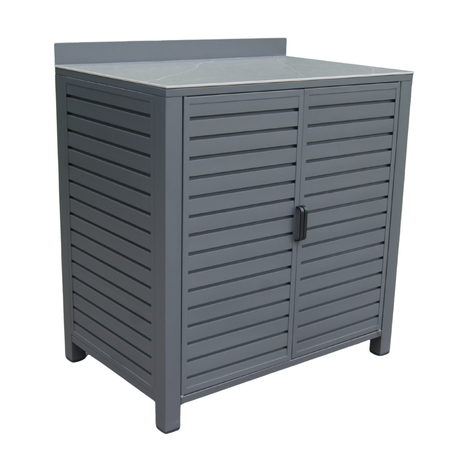 Modulo cucina da esterno antracite con doppia anta.