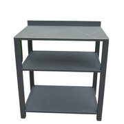 Modulo cucina in alluminio da esterno colore antracite con 3 ripiani.