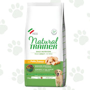 Confezione da 12 kg di cibo secco per cane adulto di taglia grande Natural Trainer con pollo.