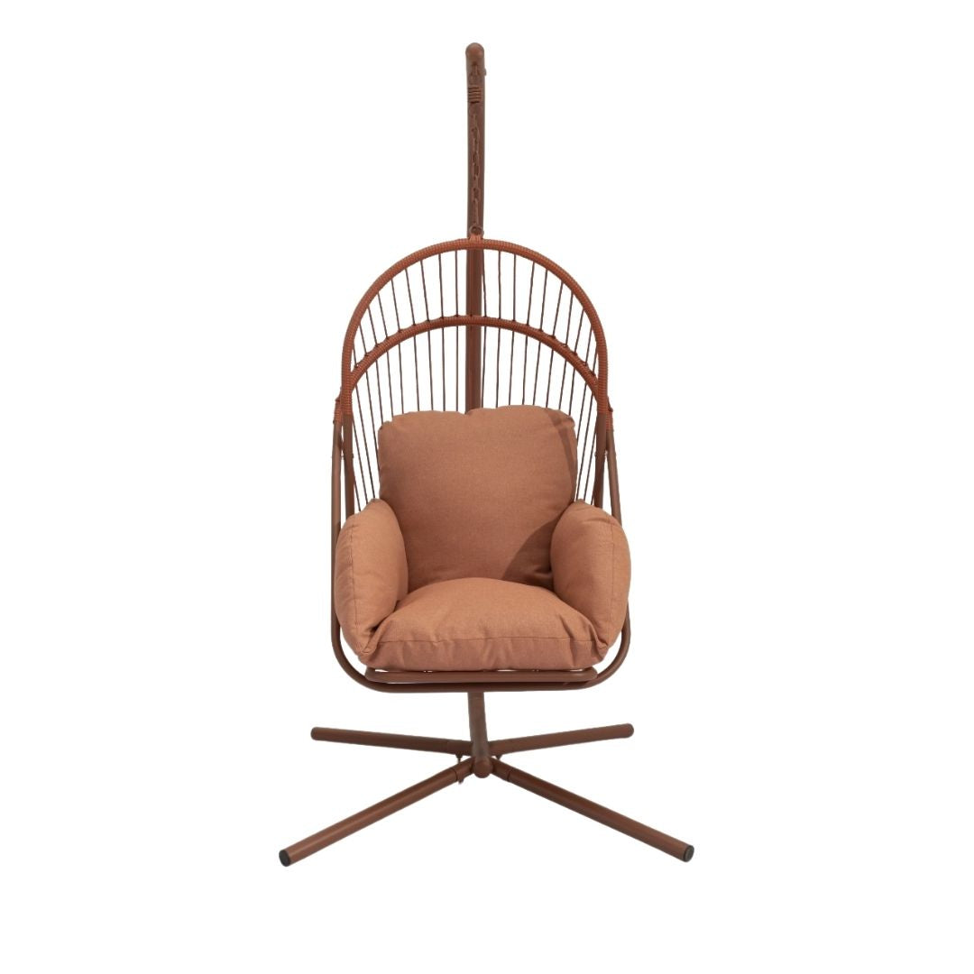 Fly - Nido in fibra e corda in color terracotta